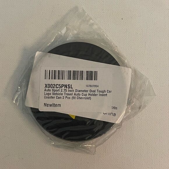 Chevrolet Car Cup Holder Coasters with Bow tie logo set of 2 NWT - Picture 4 of 4